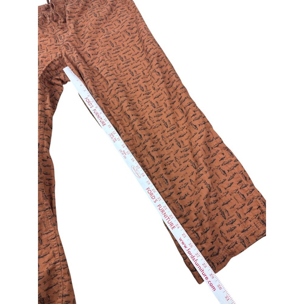 Eddie Bauer Lounge Pants Orange Fish Trout All Over Print Cotton Blend XXL - Picture 5 of 7